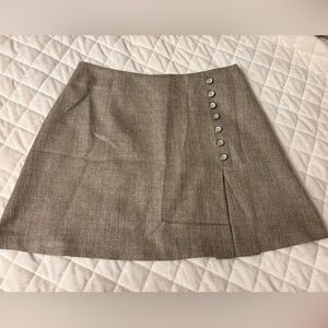 Elegant Tan Button-Up Women's Skirt